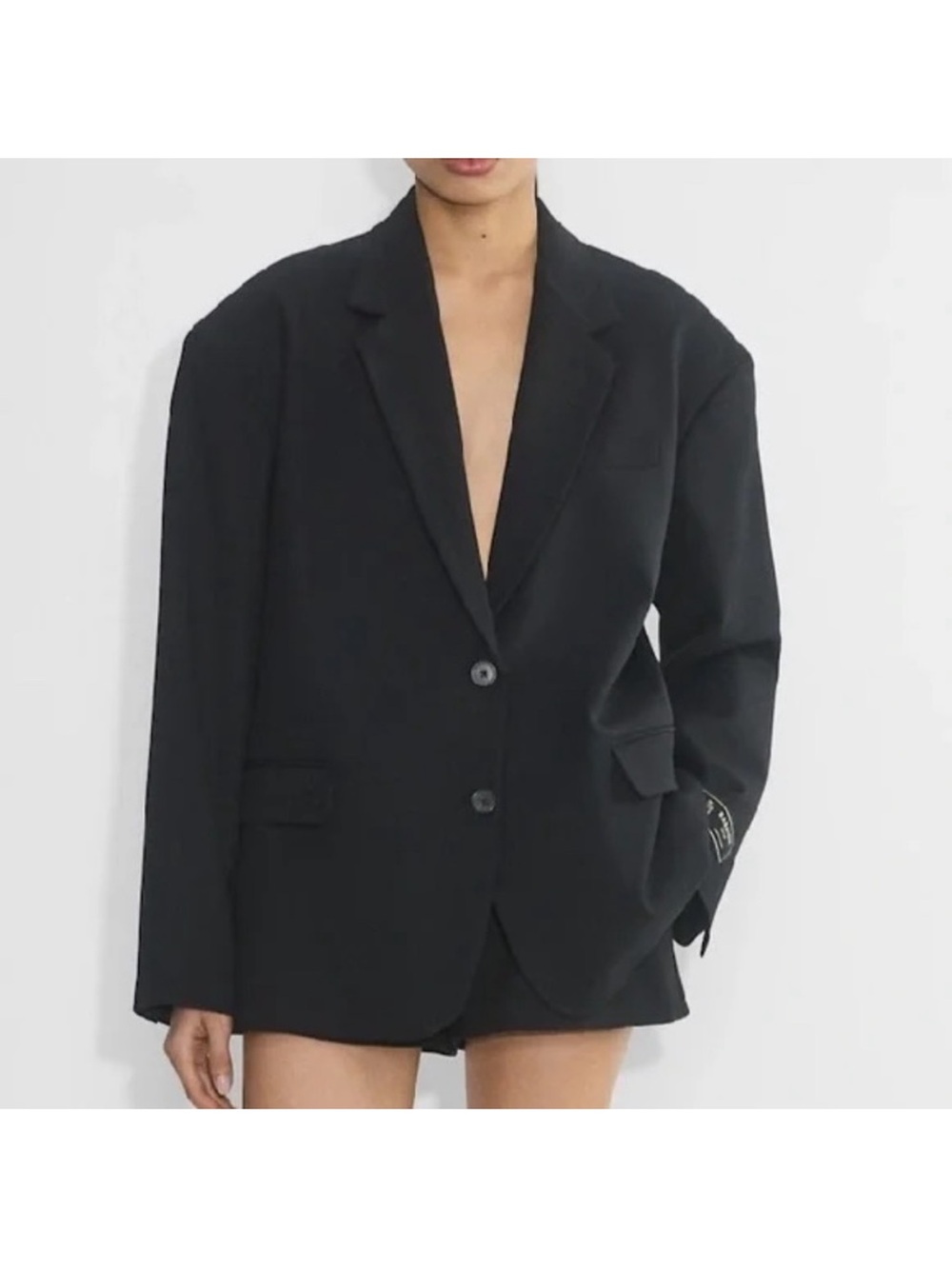 Aritzia Babaton Oversized Black Single-Breasted Blazer